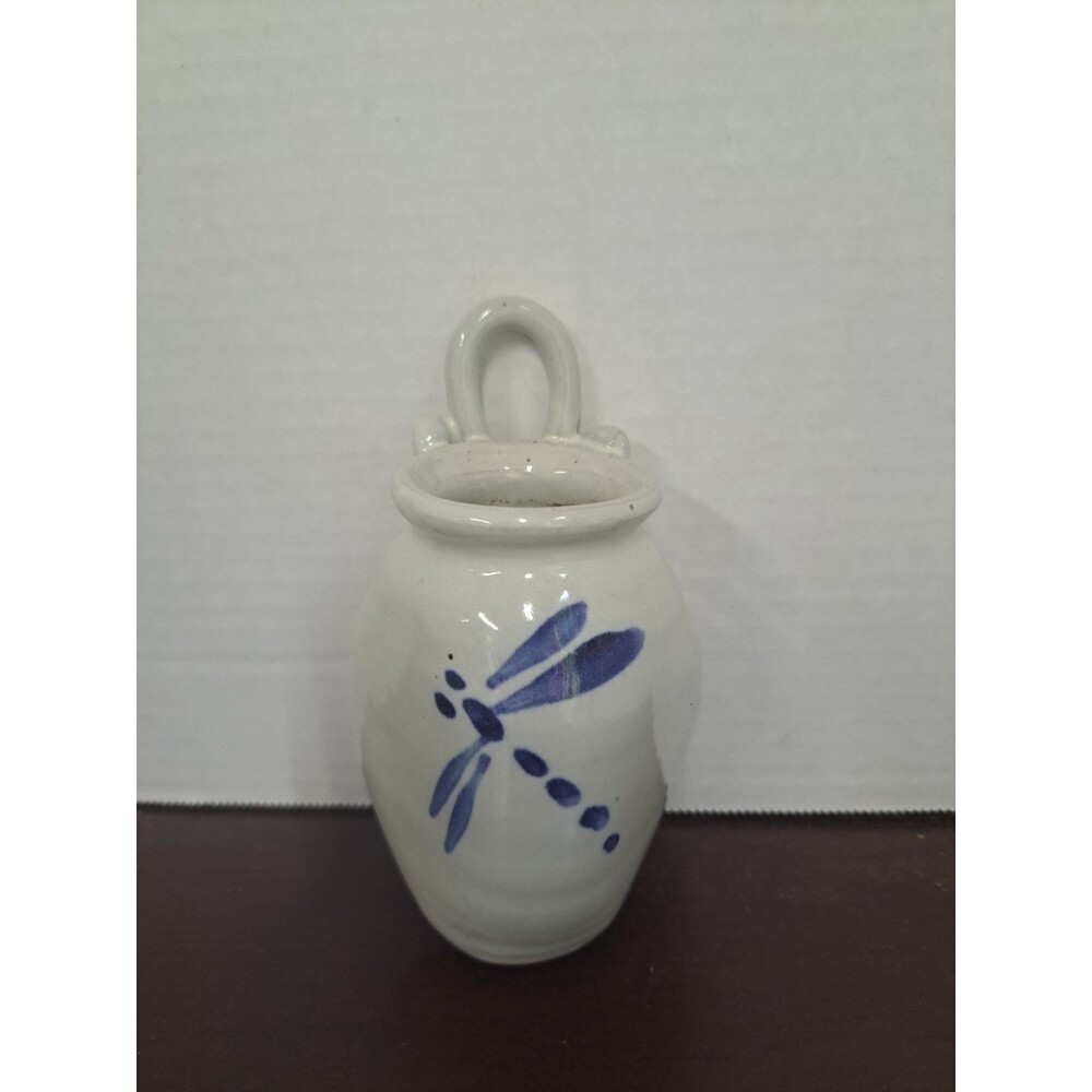 Dragonfly Stoneware Wall Hanging Planter